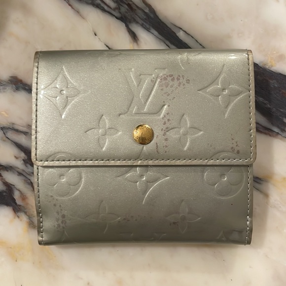 Vintage💚Louis Vuitton💚Monogram Patent Vernis Elise Wallet Perle - Picture 2 of 14